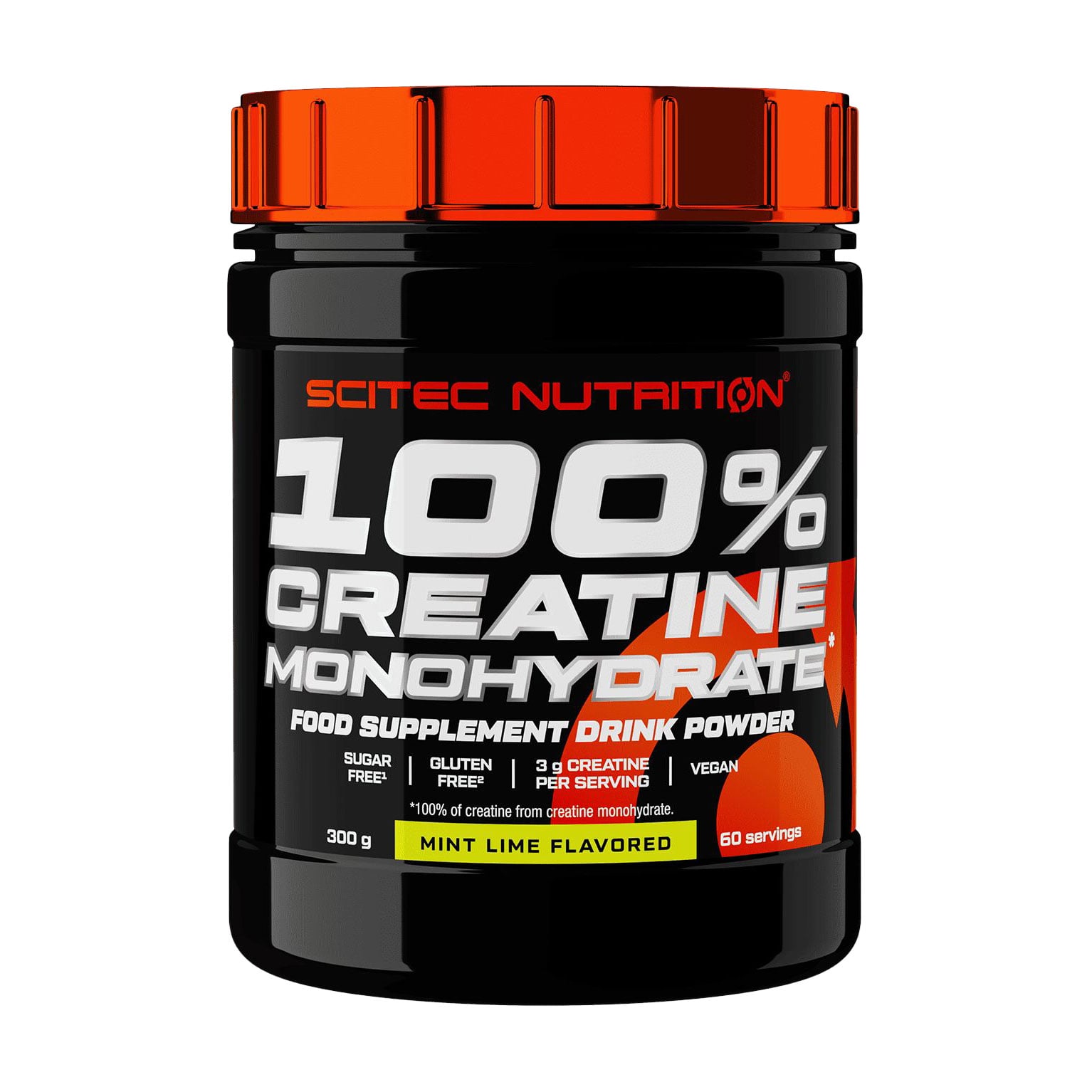 Креатин Scitec Nutrition 100% Creatine Monohydrate М'ята та лайм, в порошку, 300 г